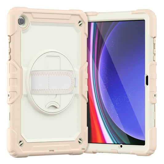For Samsung Galaxy Tab A9+ Silicone + PC Tablet Case with Shoulder Strap(Rose Gold) - Galaxy Tab A9+ by buy2fix | Online Shopping UK | buy2fix