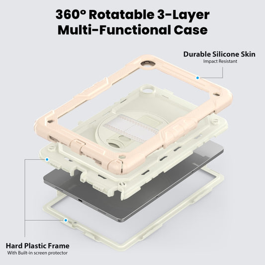 For Samsung Galaxy Tab A9+ Silicone + PC Tablet Case with Shoulder Strap(Rose Gold) - Galaxy Tab A9+ by buy2fix | Online Shopping UK | buy2fix