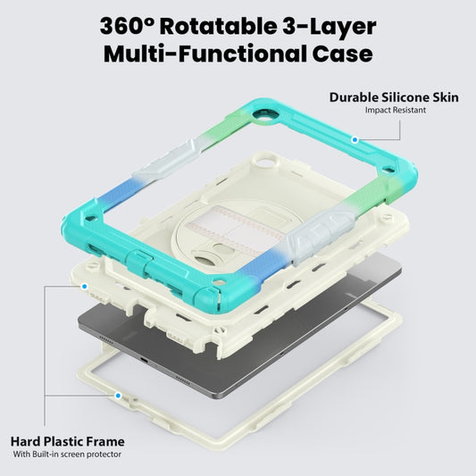 For Samsung Galaxy Tab A9+ Silicone + PC Tablet Case with Shoulder Strap(Camouflage Light Blue) - Galaxy Tab A9+ by buy2fix | Online Shopping UK | buy2fix