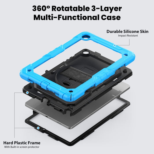 For Samsung Galaxy Tab A9+ Silicone + PC Tablet Case with Shoulder Strap(Light Blue) - Galaxy Tab A9+ by buy2fix | Online Shopping UK | buy2fix