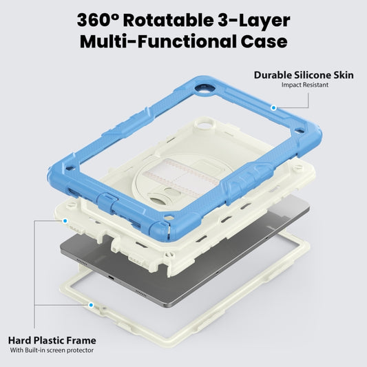 For Samsung Galaxy Tab A9+ Silicone + PC Tablet Case with Shoulder Strap(Cyan Blue) - Galaxy Tab A9+ by buy2fix | Online Shopping UK | buy2fix