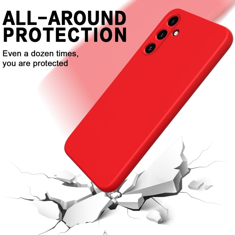 For Samsung Galaxy A35 5G Solid Color Liquid Silicone Dropproof Full Coverage Phone Case(Red) by buy2fix
