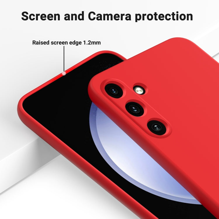 For Samsung Galaxy A35 5G Solid Color Liquid Silicone Dropproof Full Coverage Phone Case(Red) by buy2fix