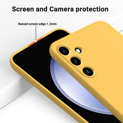 For Samsung Galaxy A35 5G Solid Color Liquid Silicone Dropproof Full Coverage Phone Case(Yellow) by buy2fix