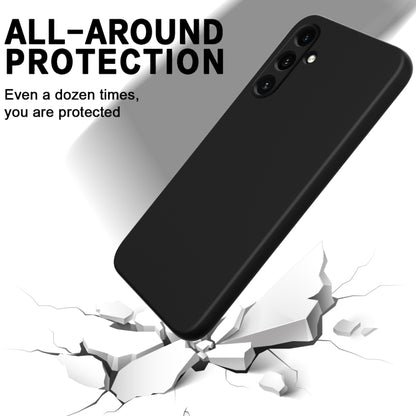 For Samsung Galaxy A35 5G Solid Color Liquid Silicone Dropproof Full Coverage Phone Case(Black) by buy2fix