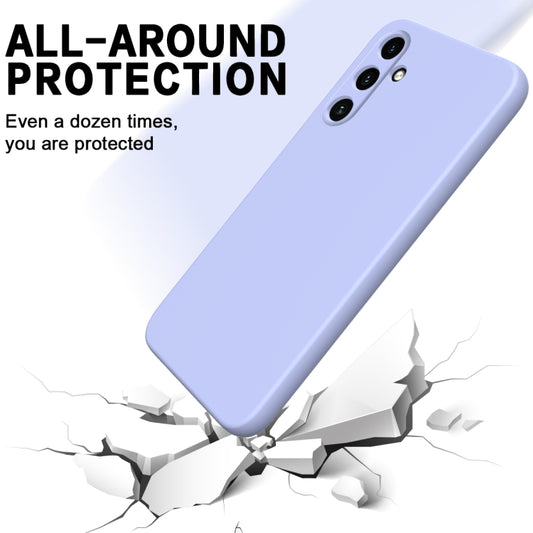 For Samsung Galaxy A35 5G Solid Color Liquid Silicone Dropproof Full Coverage Phone Case(Purple) by buy2fix