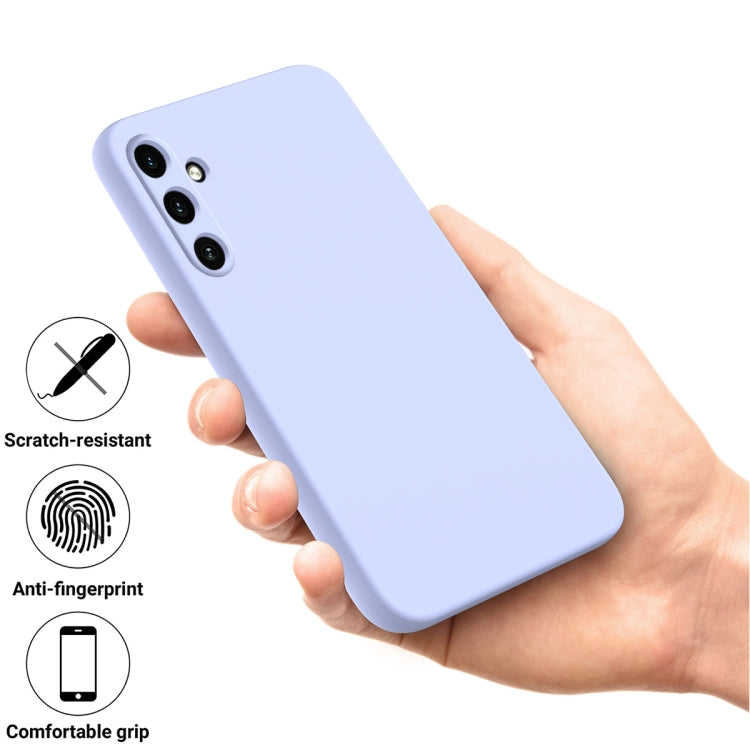 For Samsung Galaxy A35 5G Solid Color Liquid Silicone Dropproof Full Coverage Phone Case(Purple) by buy2fix