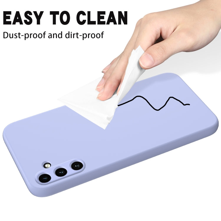 For Samsung Galaxy A35 5G Solid Color Liquid Silicone Dropproof Full Coverage Phone Case(Purple) by buy2fix