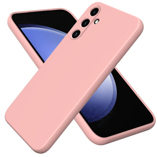 For Samsung Galaxy A35 5G Solid Color Liquid Silicone Dropproof Full Coverage Phone Case(Pink) by buy2fix