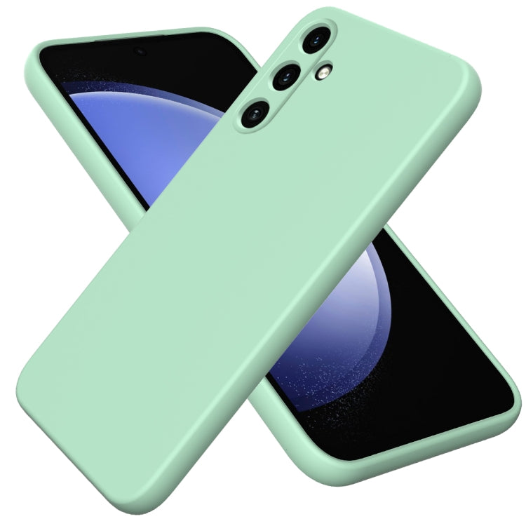 For Samsung Galaxy A55 5G Solid Color Liquid Silicone Dropproof Full Coverage Phone Case(Green) by buy2fix