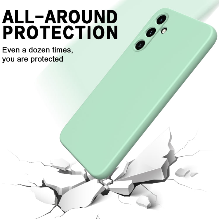 For Samsung Galaxy A55 5G Solid Color Liquid Silicone Dropproof Full Coverage Phone Case(Green) by buy2fix