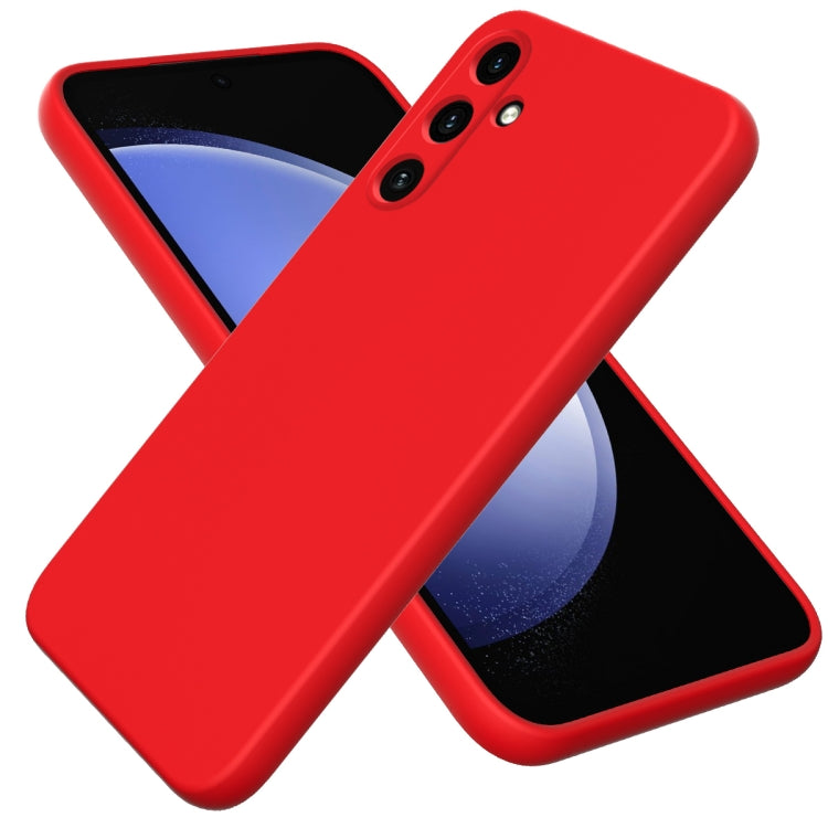 For Samsung Galaxy A55 5G Solid Color Liquid Silicone Dropproof Full Coverage Phone Case(Red) by buy2fix