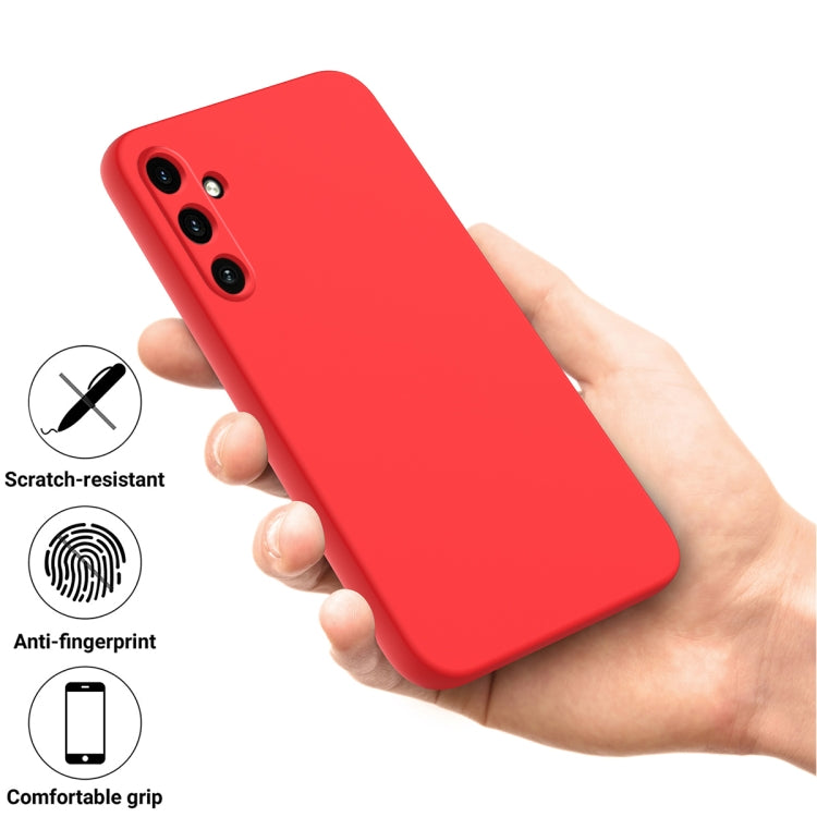 For Samsung Galaxy A55 5G Solid Color Liquid Silicone Dropproof Full Coverage Phone Case(Red) by buy2fix