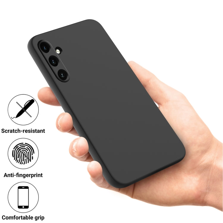 For Samsung Galaxy A55 5G Solid Color Liquid Silicone Dropproof Full Coverage Phone Case(Black) by buy2fix