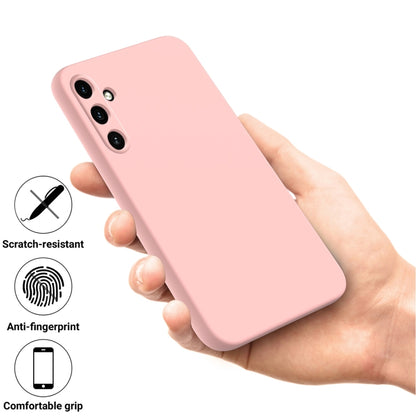 For Samsung Galaxy A55 5G Solid Color Liquid Silicone Dropproof Full Coverage Phone Case(Pink) by buy2fix