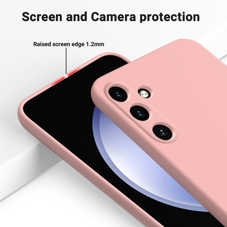 For Samsung Galaxy A55 5G Solid Color Liquid Silicone Dropproof Full Coverage Phone Case(Pink) by buy2fix