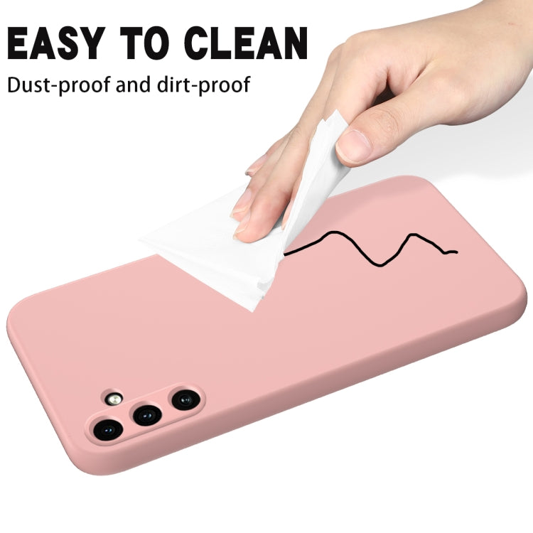 For Samsung Galaxy A55 5G Solid Color Liquid Silicone Dropproof Full Coverage Phone Case(Pink) by buy2fix