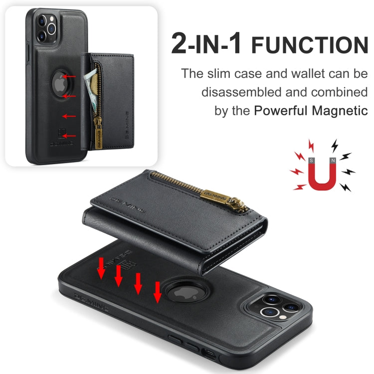 For iPhone 11 Pro Max DG.MING M5 Series Zip RFID Multi Card Detachable Leather Phone Case(Black) - iPhone 11 Pro Max Cases by DG.MING | Online Shopping UK | buy2fix