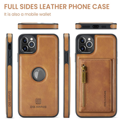 For iPhone 11 Pro Max DG.MING M5 Series Zip RFID Multi Card Detachable Leather Phone Case(Brown) - iPhone 11 Pro Max Cases by DG.MING | Online Shopping UK | buy2fix