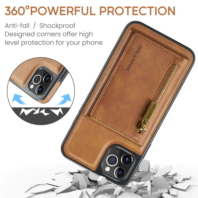 For iPhone 11 Pro Max DG.MING M5 Series Zip RFID Multi Card Detachable Leather Phone Case(Brown) - iPhone 11 Pro Max Cases by DG.MING | Online Shopping UK | buy2fix