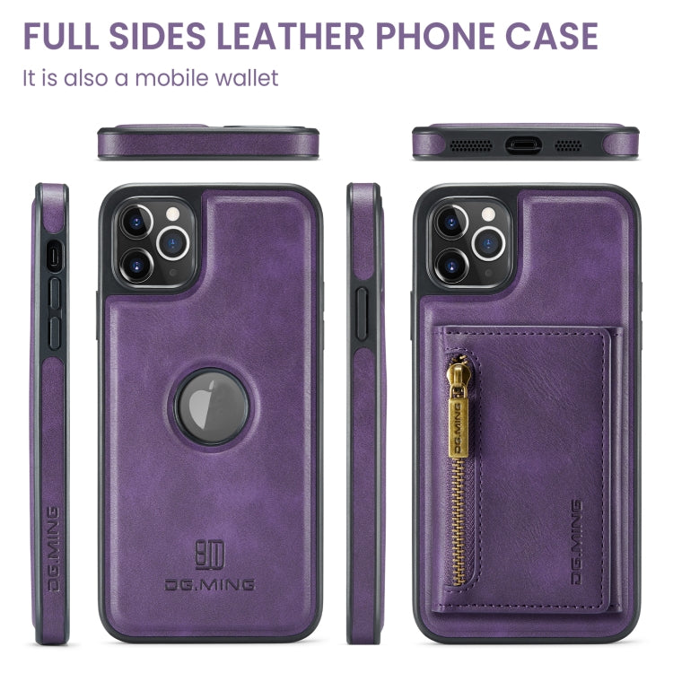 For iPhone 11 Pro Max DG.MING M5 Series Zip RFID Multi Card Detachable Leather Phone Case(Purple) - iPhone 11 Pro Max Cases by DG.MING | Online Shopping UK | buy2fix