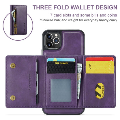 For iPhone 11 Pro Max DG.MING M5 Series Zip RFID Multi Card Detachable Leather Phone Case(Purple) - iPhone 11 Pro Max Cases by DG.MING | Online Shopping UK | buy2fix