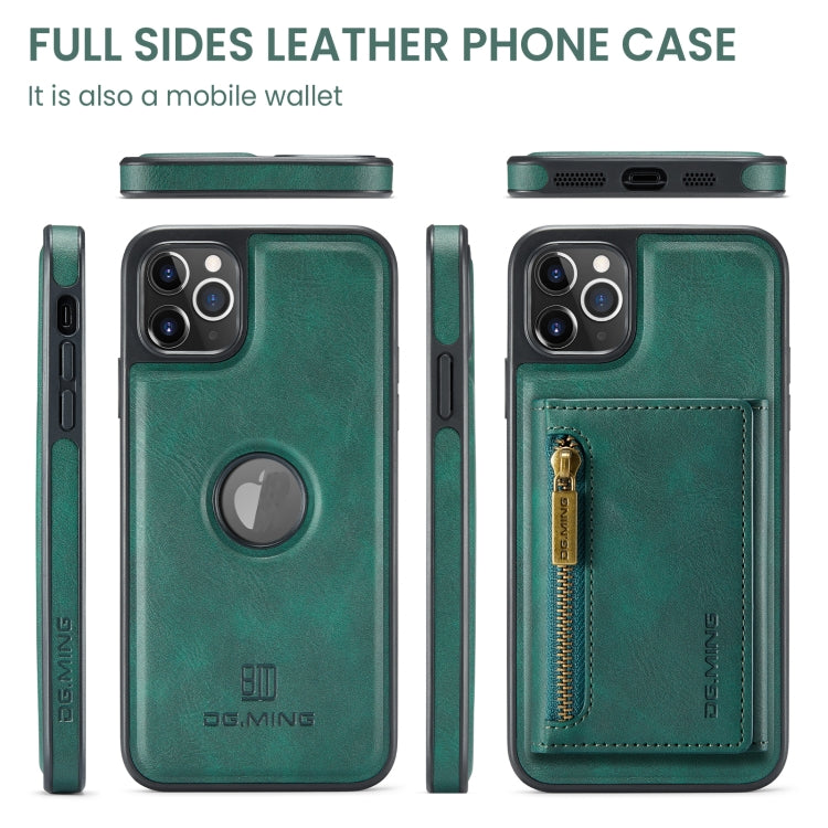 For iPhone 11 Pro Max DG.MING M5 Series Zip RFID Multi Card Detachable Leather Phone Case(Green) - iPhone 11 Pro Max Cases by DG.MING | Online Shopping UK | buy2fix