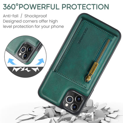 For iPhone 11 Pro Max DG.MING M5 Series Zip RFID Multi Card Detachable Leather Phone Case(Green) - iPhone 11 Pro Max Cases by DG.MING | Online Shopping UK | buy2fix