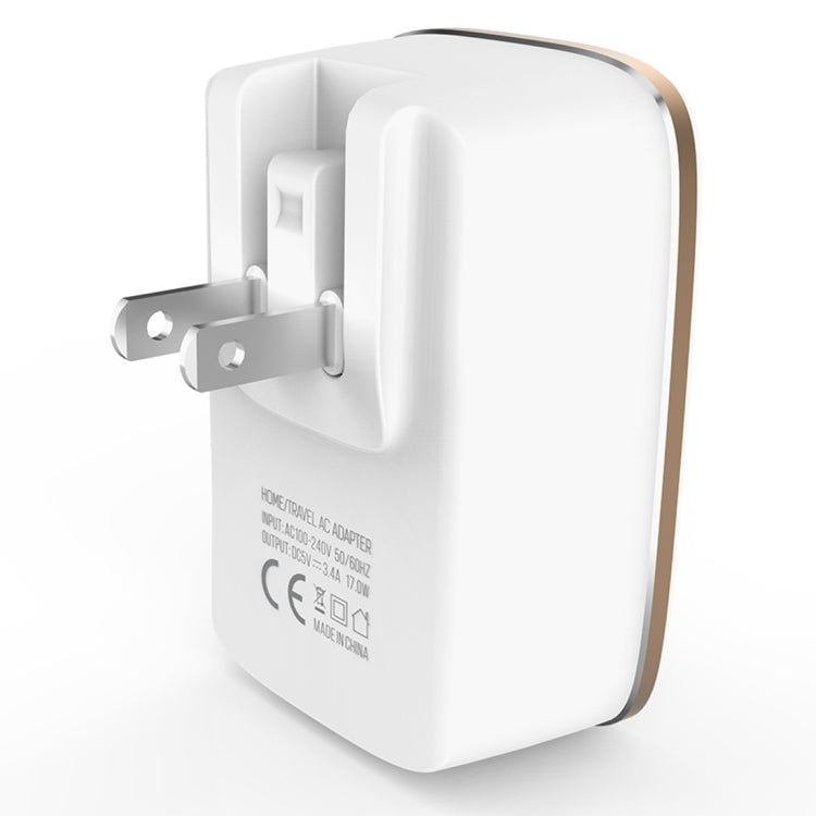 LDNIO A3304 17W 3 USB Interfaces Travel Charger Mobile Phone Charger, US Plug - USB Charger by LDNIO | Online Shopping UK | buy2fix
