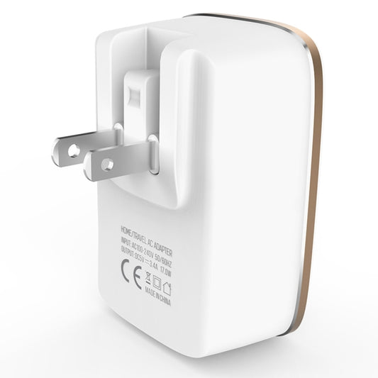LDNIO A3304 17W 3 USB Interfaces Travel Charger Mobile Phone Charger, US Plug - USB Charger by LDNIO | Online Shopping UK | buy2fix