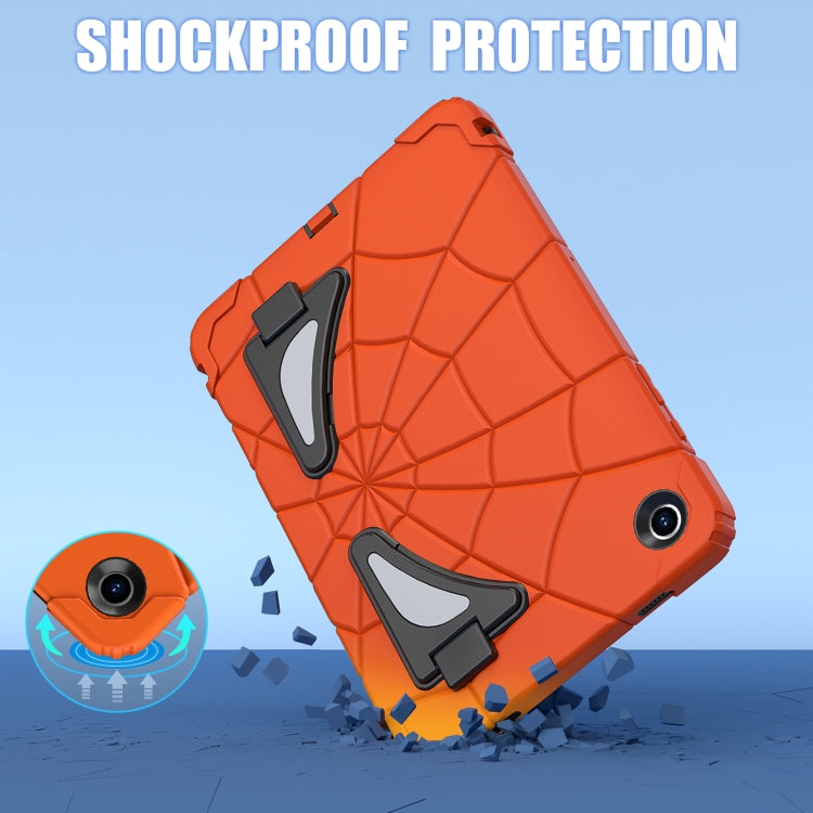 For Samsung Galaxy Tab A9+ Spider Silicone Hybrid PC Shockproof Tablet Case(Orange Black) - Galaxy Tab A9+ by buy2fix | Online Shopping UK | buy2fix