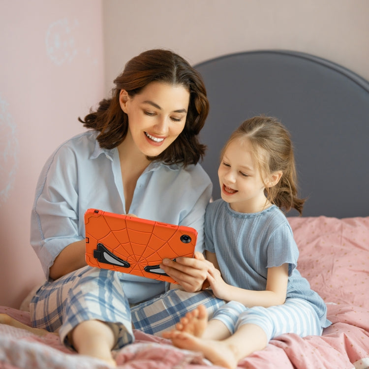 For Samsung Galaxy Tab A9+ Spider Silicone Hybrid PC Shockproof Tablet Case(Orange Black) - Galaxy Tab A9+ by buy2fix | Online Shopping UK | buy2fix