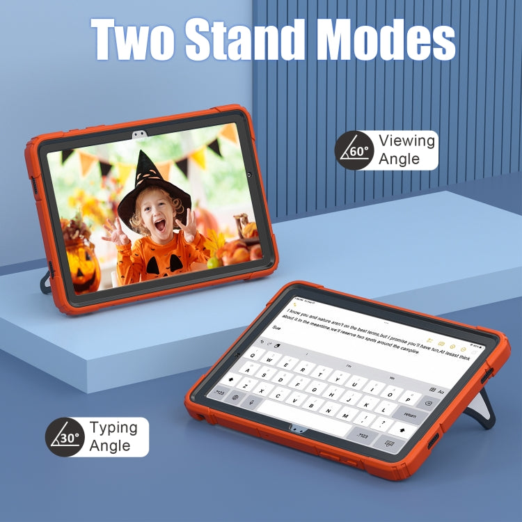 For Samsung Galaxy Tab A9+ Spider Silicone Hybrid PC Shockproof Tablet Case(Orange Black) - Galaxy Tab A9+ by buy2fix | Online Shopping UK | buy2fix