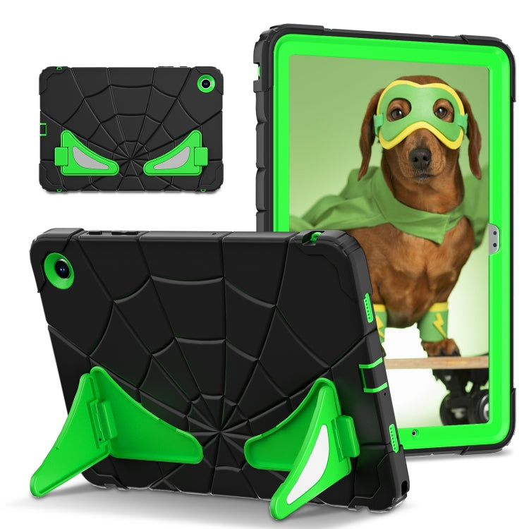 For Samsung Galaxy Tab A9+ Spider Silicone Hybrid PC Shockproof Tablet Case(Black Green) - Galaxy Tab A9+ by buy2fix | Online Shopping UK | buy2fix