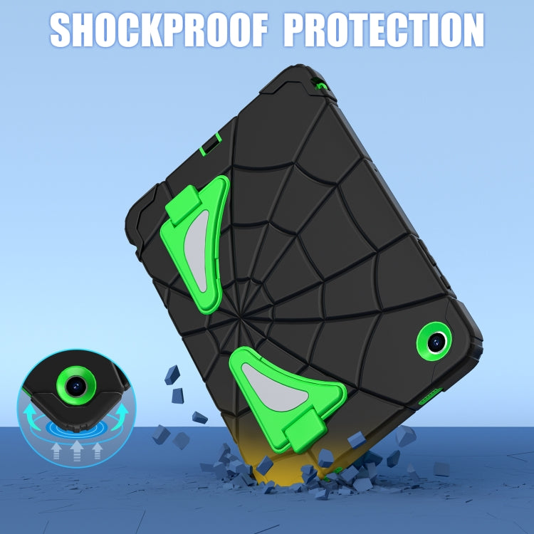 For Samsung Galaxy Tab A9+ Spider Silicone Hybrid PC Shockproof Tablet Case(Black Green) - Galaxy Tab A9+ by buy2fix | Online Shopping UK | buy2fix