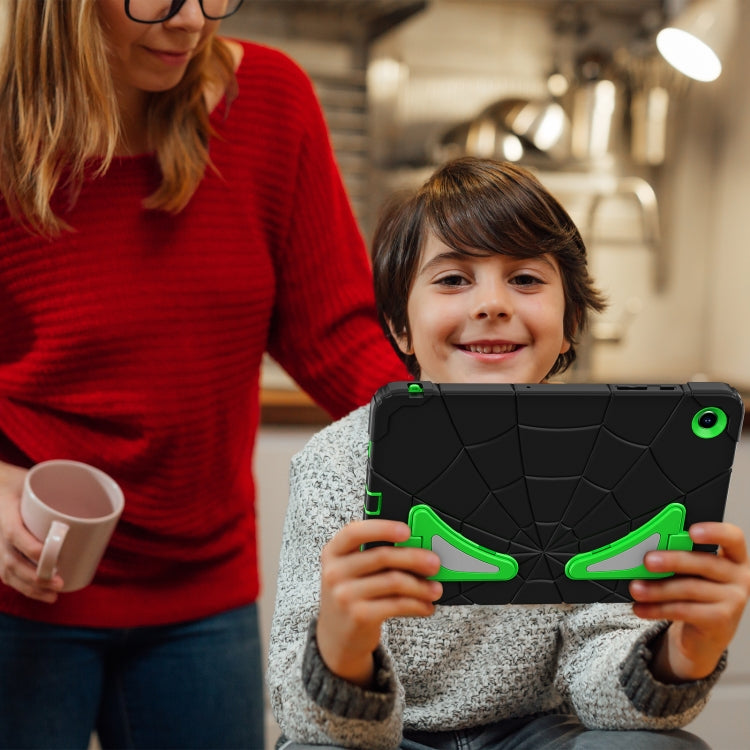 For Samsung Galaxy Tab A9+ Spider Silicone Hybrid PC Shockproof Tablet Case(Black Green) - Galaxy Tab A9+ by buy2fix | Online Shopping UK | buy2fix