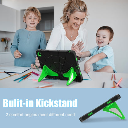 For Samsung Galaxy Tab A9+ Spider Silicone Hybrid PC Shockproof Tablet Case(Black Green) - Galaxy Tab A9+ by buy2fix | Online Shopping UK | buy2fix
