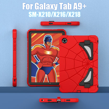 For Samsung Galaxy Tab A9+ Spider Silicone Hybrid PC Shockproof Tablet Case(Red Black) - Galaxy Tab A9+ by buy2fix | Online Shopping UK | buy2fix