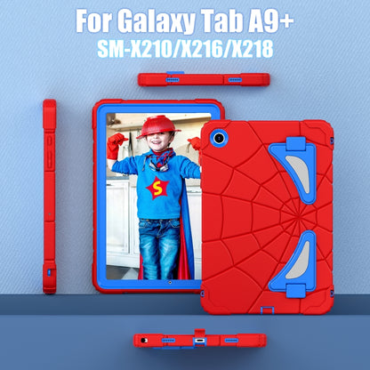 For Samsung Galaxy Tab A9+ Spider Silicone Hybrid PC Shockproof Tablet Case(Red Blue) - Galaxy Tab A9+ by buy2fix | Online Shopping UK | buy2fix