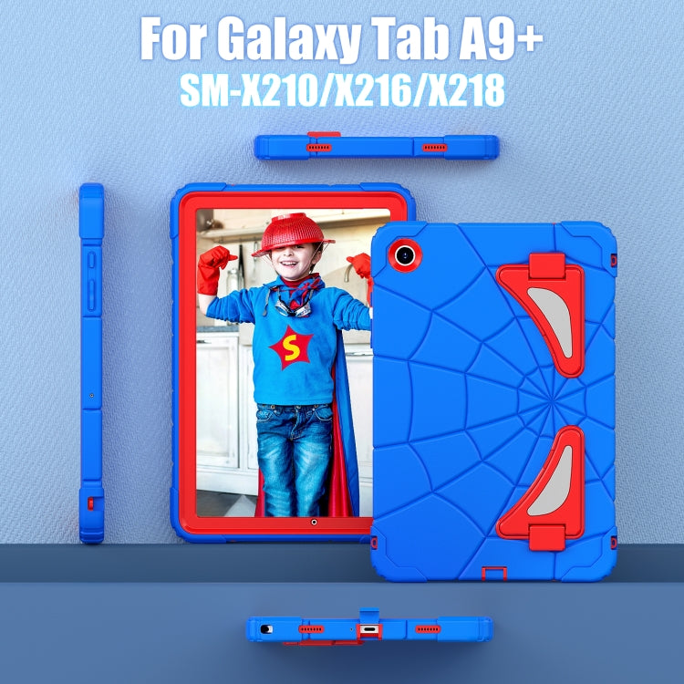 For Samsung Galaxy Tab A9+ Spider Silicone Hybrid PC Shockproof Tablet Case(Blue Red) - Galaxy Tab A9+ by buy2fix | Online Shopping UK | buy2fix