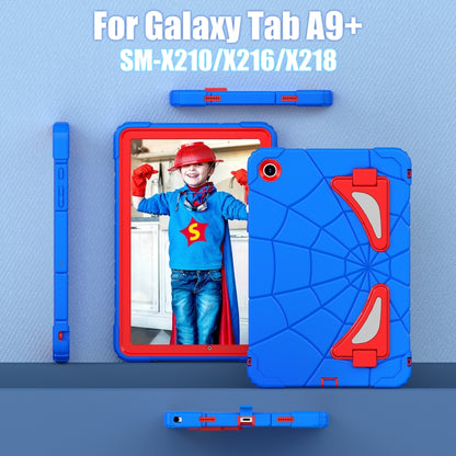 For Samsung Galaxy Tab A9+ Spider Silicone Hybrid PC Shockproof Tablet Case(Blue Red) - Galaxy Tab A9+ by buy2fix | Online Shopping UK | buy2fix