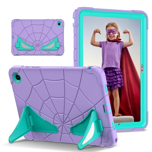 For Samsung Galaxy Tab A9+ Spider Silicone Hybrid PC Shockproof Tablet Case(Purple Green) - Galaxy Tab A9+ by buy2fix | Online Shopping UK | buy2fix