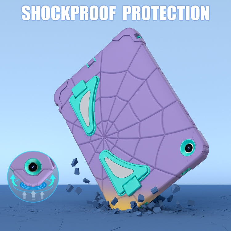 For Samsung Galaxy Tab A9+ Spider Silicone Hybrid PC Shockproof Tablet Case(Purple Green) - Galaxy Tab A9+ by buy2fix | Online Shopping UK | buy2fix