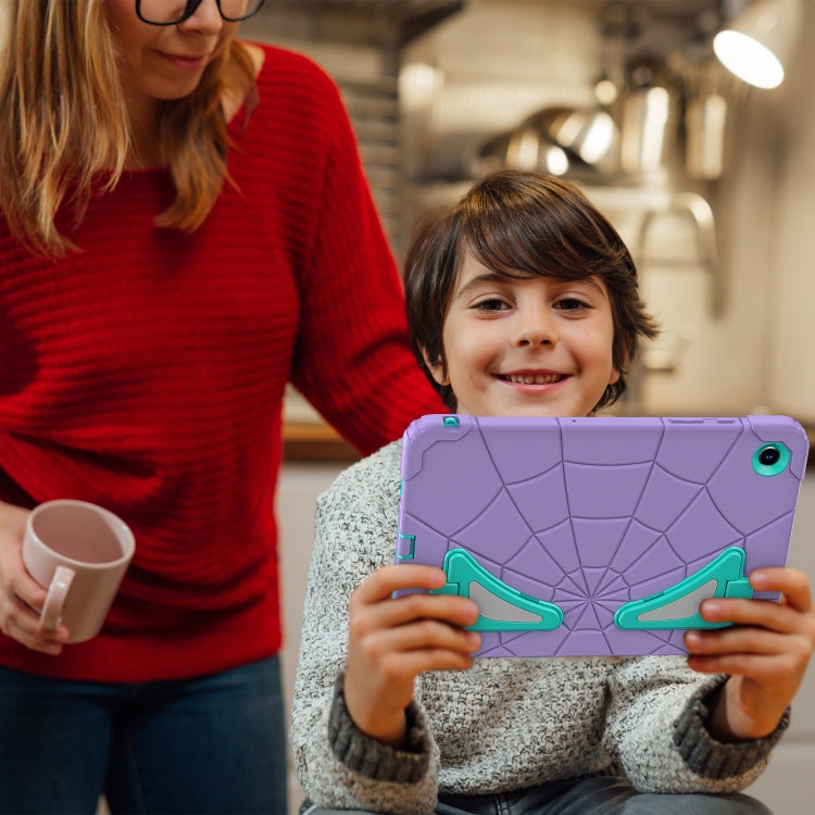 For Samsung Galaxy Tab A9+ Spider Silicone Hybrid PC Shockproof Tablet Case(Purple Green) - Galaxy Tab A9+ by buy2fix | Online Shopping UK | buy2fix