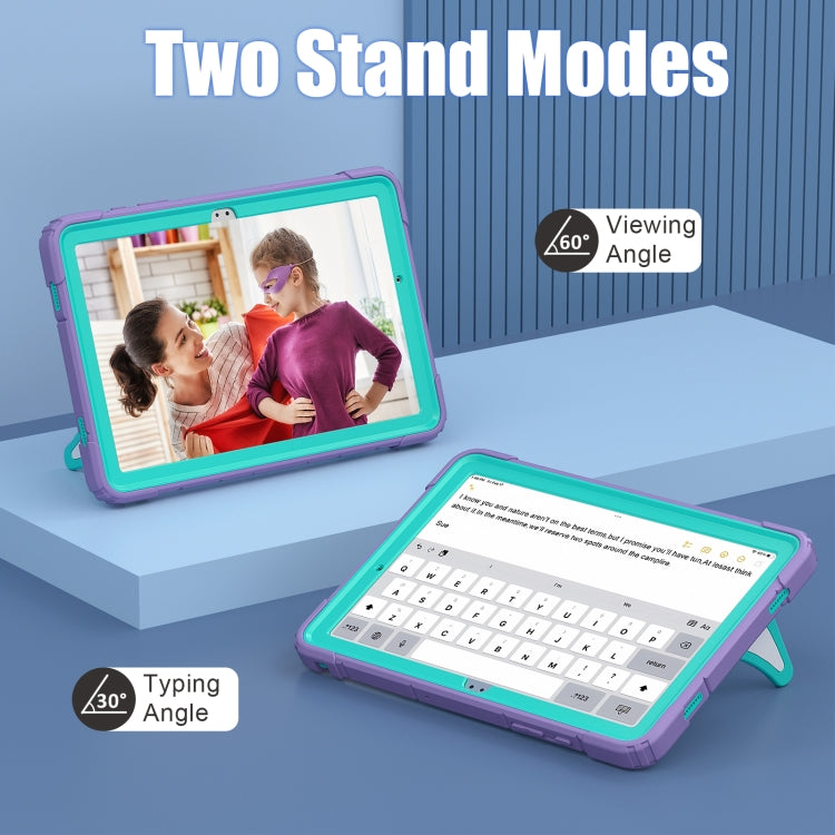 For Samsung Galaxy Tab A9+ Spider Silicone Hybrid PC Shockproof Tablet Case(Purple Green) - Galaxy Tab A9+ by buy2fix | Online Shopping UK | buy2fix