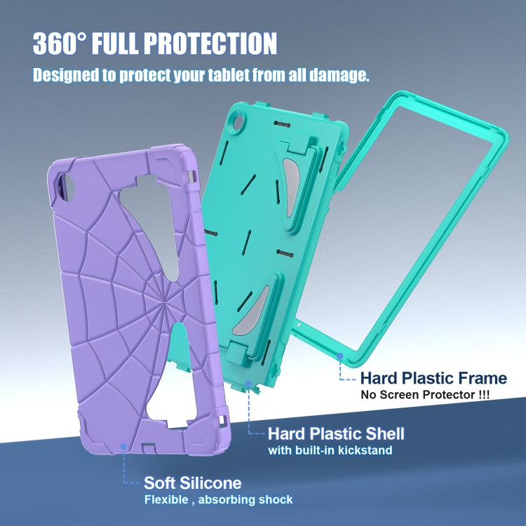 For Samsung Galaxy Tab A9+ Spider Silicone Hybrid PC Shockproof Tablet Case(Purple Green) - Galaxy Tab A9+ by buy2fix | Online Shopping UK | buy2fix