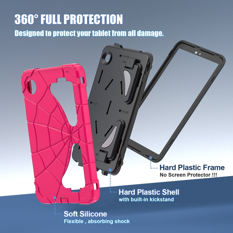 For Samsung Galaxy Tab A9 Spider Silicone Hybrid PC Shockproof Tablet Case(Strawberry Black) - Galaxy Tab A9 by buy2fix | Online Shopping UK | buy2fix