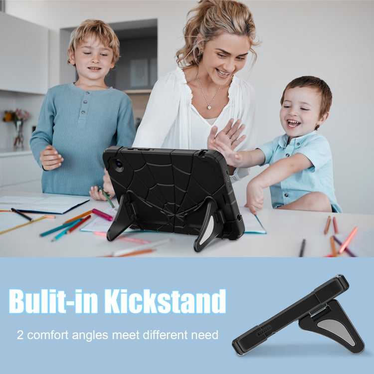 For Samsung Galaxy Tab A9 Spider Silicone Hybrid PC Shockproof Tablet Case(Black) - Galaxy Tab A9 by buy2fix | Online Shopping UK | buy2fix