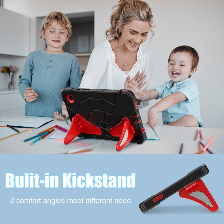 For Samsung Galaxy Tab A9 Spider Silicone Hybrid PC Shockproof Tablet Case(Black Red) - Galaxy Tab A9 by buy2fix | Online Shopping UK | buy2fix