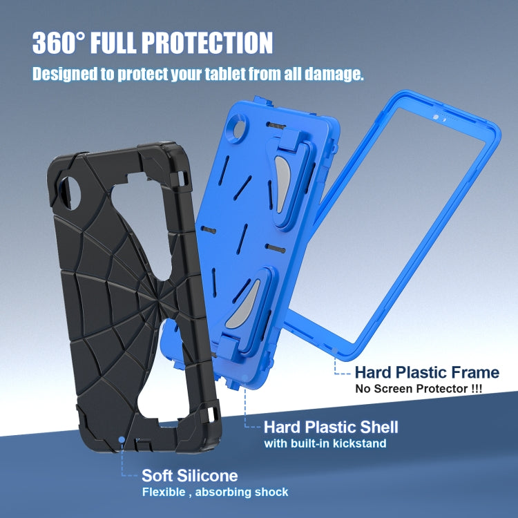 For Samsung Galaxy Tab A9 Spider Silicone Hybrid PC Shockproof Tablet Case(Black Blue) - Galaxy Tab A9 by buy2fix | Online Shopping UK | buy2fix